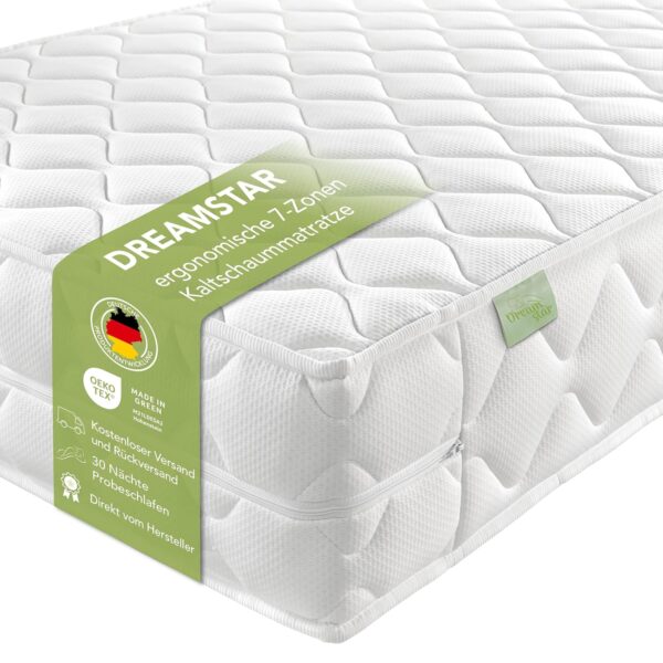 DREAMSTAR Ergo Flex XXL Duo Matratze 7-Zonen 100x200cm H2/H3