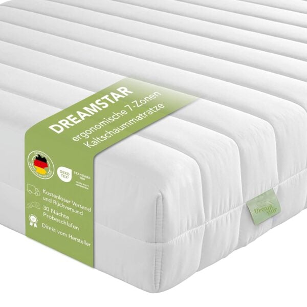 DREAMSTAR Flex Duo 7-Zone Matratze 90x200 cm ergonomisch antibakteriell