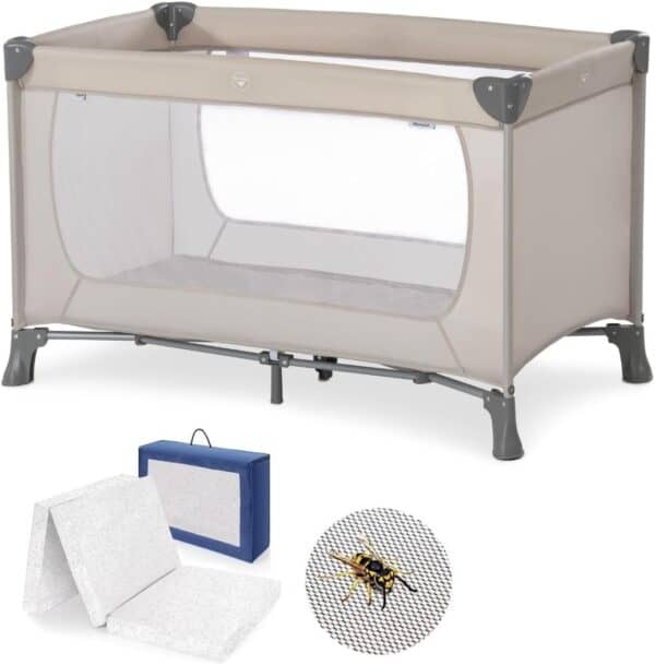 Hauck Dream'n Play Reisebett mit Komfortmatratze und Moskitonetz