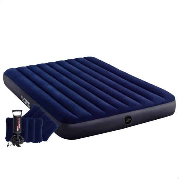 7. Hochwertige Luftmatratze mit Ventil, ideal für Camping und Gäste, in dunklem Blau mit aufblasbarem Komfort.
