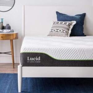 Hochwertige Matratze mit Latex-Hybrid, komfortabel und langlebig, perfekt für erholsamen Schlaf in modernem Schlafzimmer.