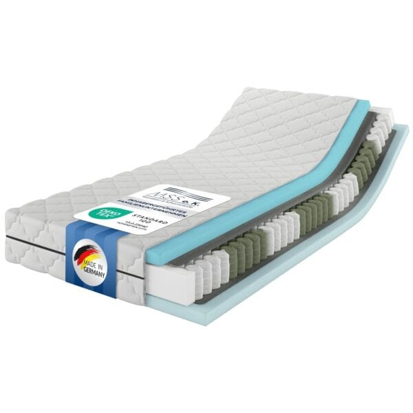 MSS e.K. MedicSpring 2-in-1 Taschenfederkern-Matratze, 90x200 cm, H3/H4