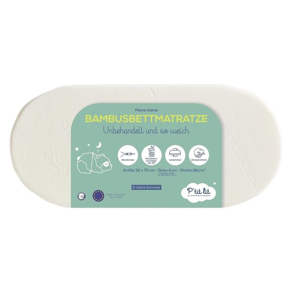 P'tit Lit Matelas für Couffin Bambou 32x72 Ecru