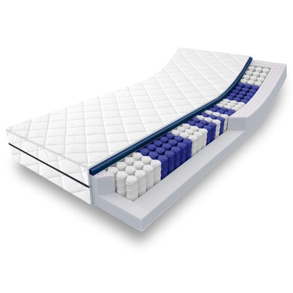 Hochwertige Kaltschaummatratze mit Taschenfederkern, optimaler Liegekomfort, ergonomisches Design, passend für gesunden Schlaf, langlebig und atmungsaktiv.