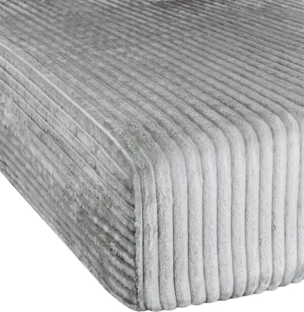 Sonoma Gestreiftes Flanell-Bettlaken Hoch 90-100 cm Grau 200x200