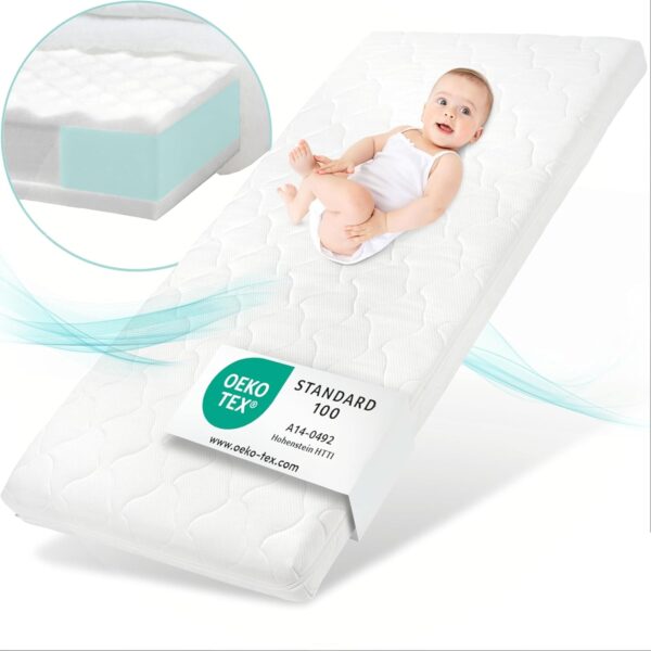 Sun Garden Baby-Matratze 70x140 cm mit Stufenfalz, Oeko-Tex zertifiziert