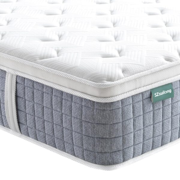 SZsuilong Matratze 90x200x24 H3 7-Zonen Taschenfederkern Orthopädisch Oeko-Tex