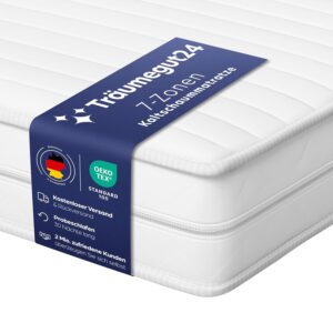 Hochwertige Matratze mit Kälte-Schaum, OEKO-TEX Standard 100, kostenfreiem Versand, probeschlafen 30 Nächte, hohe Kundenzufriedenheit, ideal für erholsamen Schlaf.