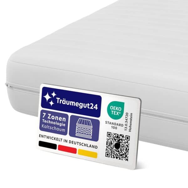Träumegut24 K12 Orthopädische 7-Zonen-Kaltschaummatratze H2/H3 (160x200)