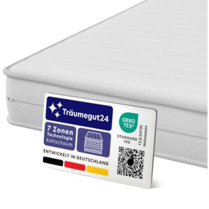 Hohe Qualität Schlafmatratze mit 7 Zonen Komfort, kaltschaum, OEKO TEX, deutscher Entwicklung. Perfekt für gesunden Schlaf und Rückengesundheit.