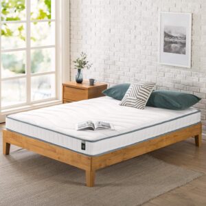 Hochwertiger Matratzen Test, orthopädische Kaltschaummatratze, kuscheliges Bett in modernem Schlafzimmer, Komfort und Unterstützung, gesunder Schlaf, natürliche Materialien, Möbel für erholsamen Schlaf.